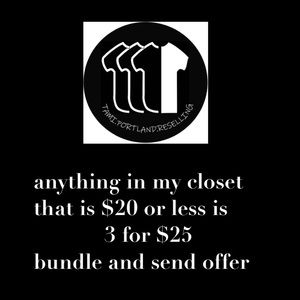 Anything‎ $20 or less is 3/$25